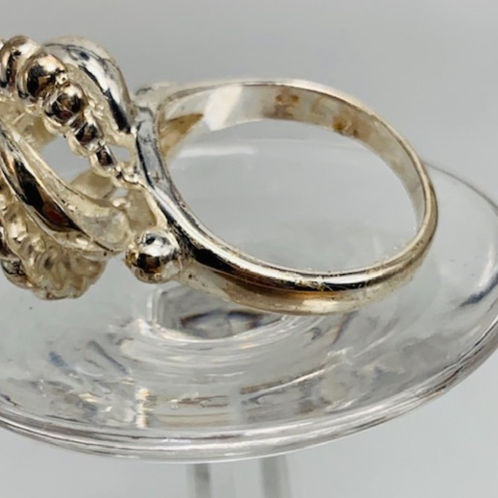 Vtg .925 Dome Shape Silver Statement Ring - Size 7 - image 3